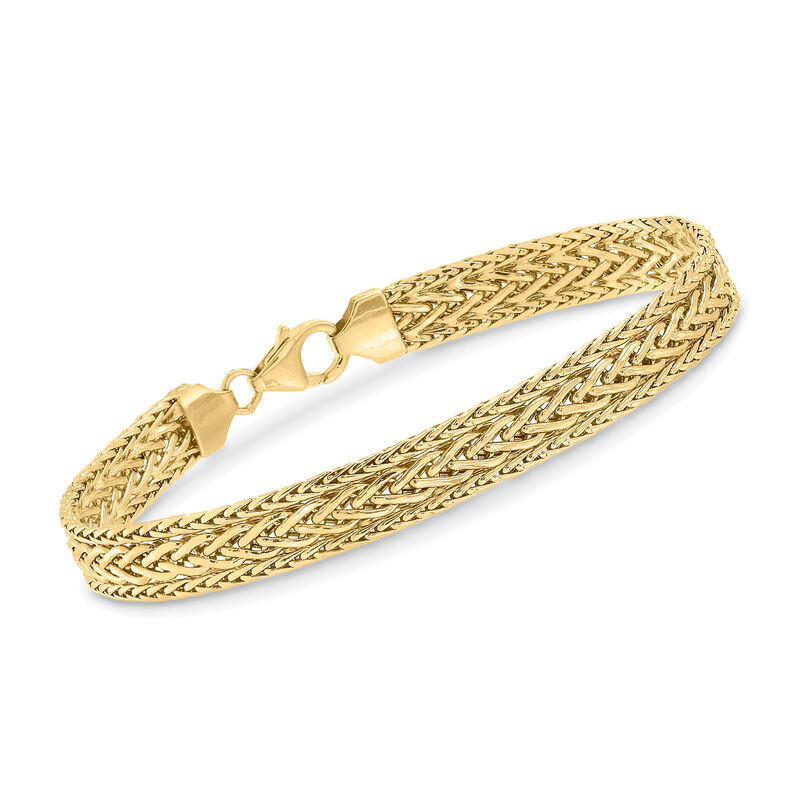Italian 18kt Yellow Gold Three-Row Flat Wheat-Link Bracelet image number 0