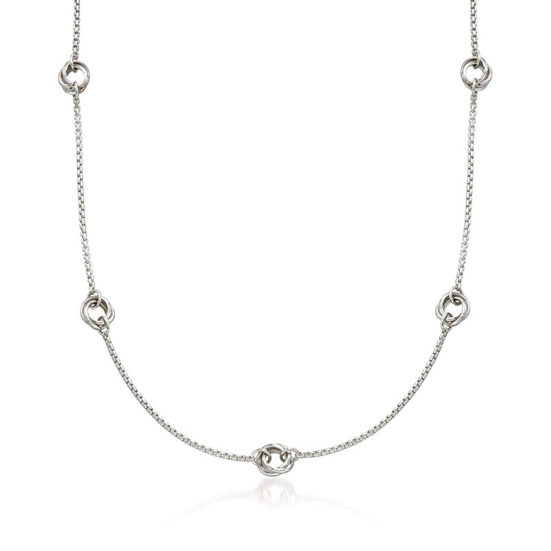 Zina Sterling Silver &quot;Contemporary&quot; Rolling Ring Station Necklace image number 0