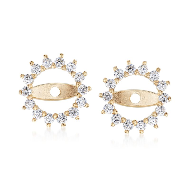 .25 ct. t.w. CZ Starburst Earring Jackets in 14kt Yellow Gold  image number 3