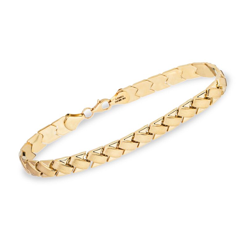 14kt Yellow Gold Paver Stampato Bracelet image number 0