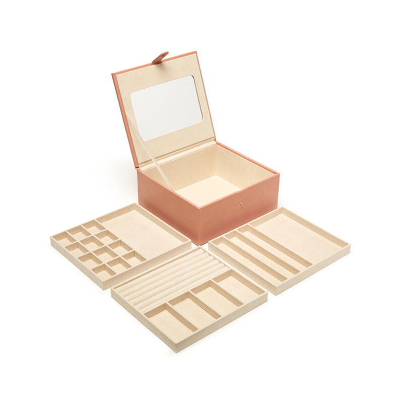 Brouk & Co. &quot;Jodi&quot; Blush Faux Leather Three-Tray Jewelry Box image number 2