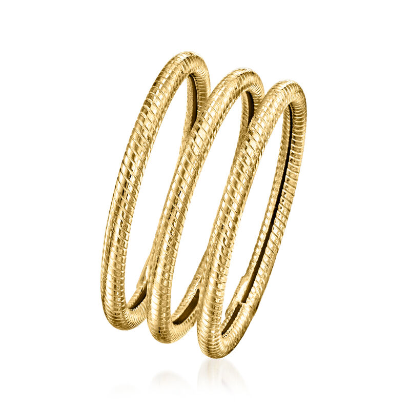 18kt Yellow Gold Jewelry Set: Three Roped Rings image number 2