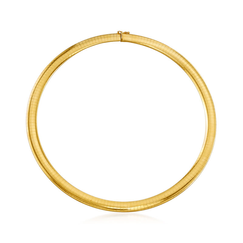C. 1980 Vintage 8mm 14kt Yellow Gold Omega Necklace. 16&quot; image number 0