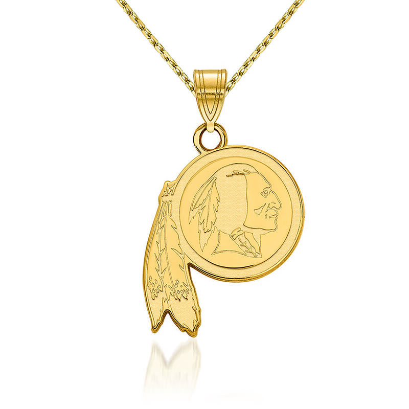 14kt Yellow Gold NFL Washington Redskins Pendant Necklace. 18&quot; image number 0