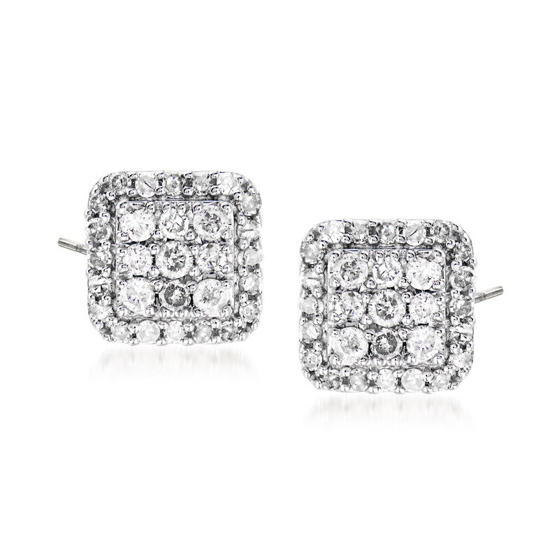 .50 ct. t.w. Diamond Square-Shaped Stud Earrings in Sterling Silver image number 0
