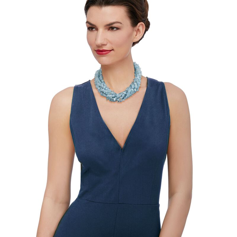 1150.00 ct. t.w. Aquamarine Bead Torsade Necklace with Sterling Silver image number 1