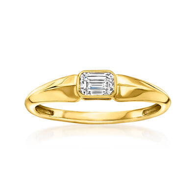 .33 Carat Emerald-Cut Lab-Grown Diamond Ring in 18kt Gold Over Sterling