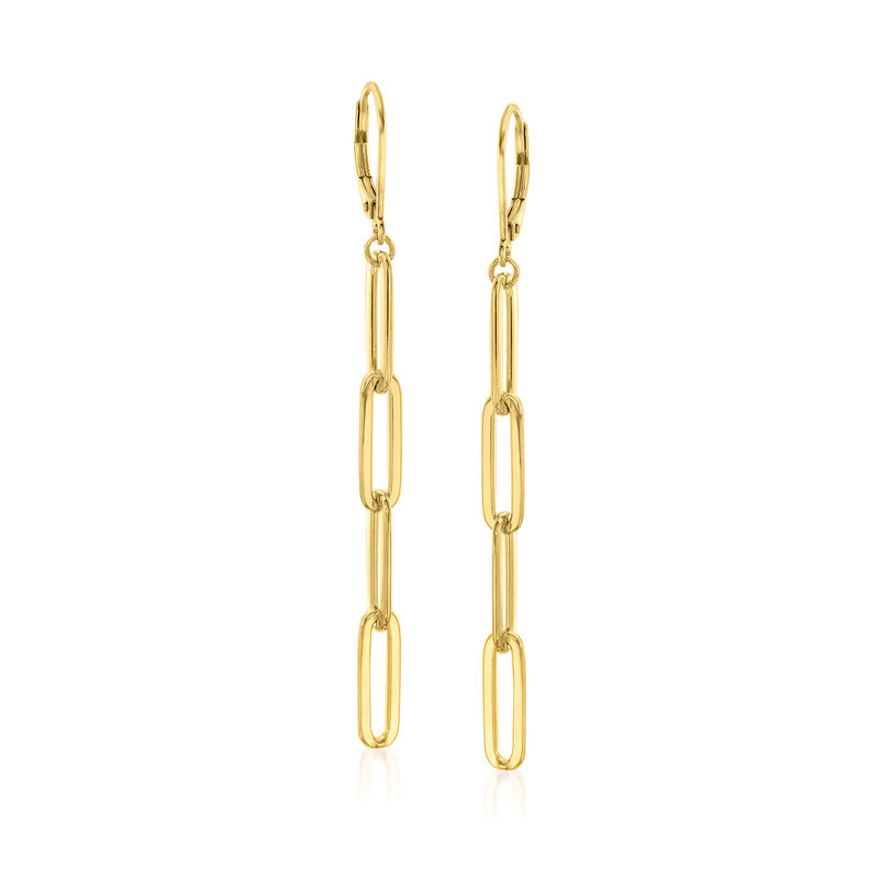 Charles Garnier 18kt Gold Over Sterling Paper Clip Link Drop Earrings image number 2