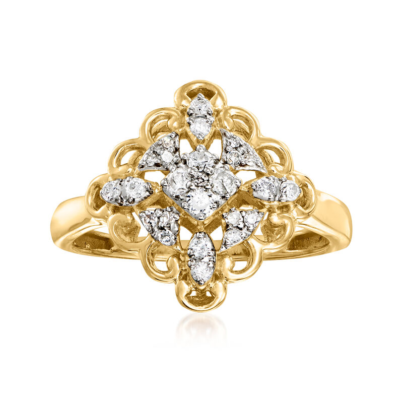 .25 ct. t.w. Diamond Kite Ring in 18kt Gold Over Sterling image number 0