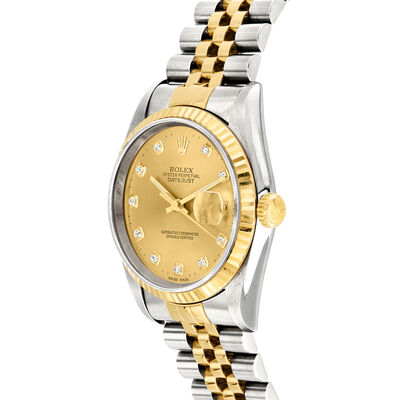 Pre-Owned Rolex Datejust Men's 36mm Automatic Stainless Steel and 18kt Yellow Gold Watch
