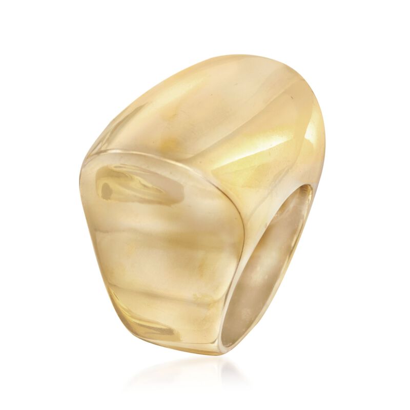 Gold-Plated Stainless Steel Barrel Ring. Size 7 image number 2