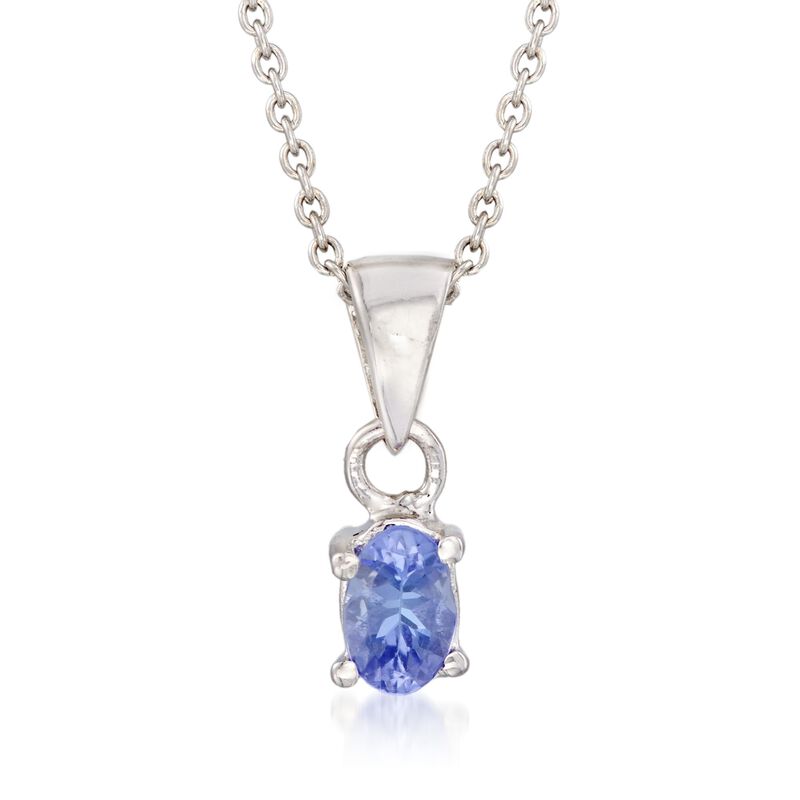 .40 Carat Tanzanite Pendant Necklace in Sterling Silver. 18&quot; image number 1