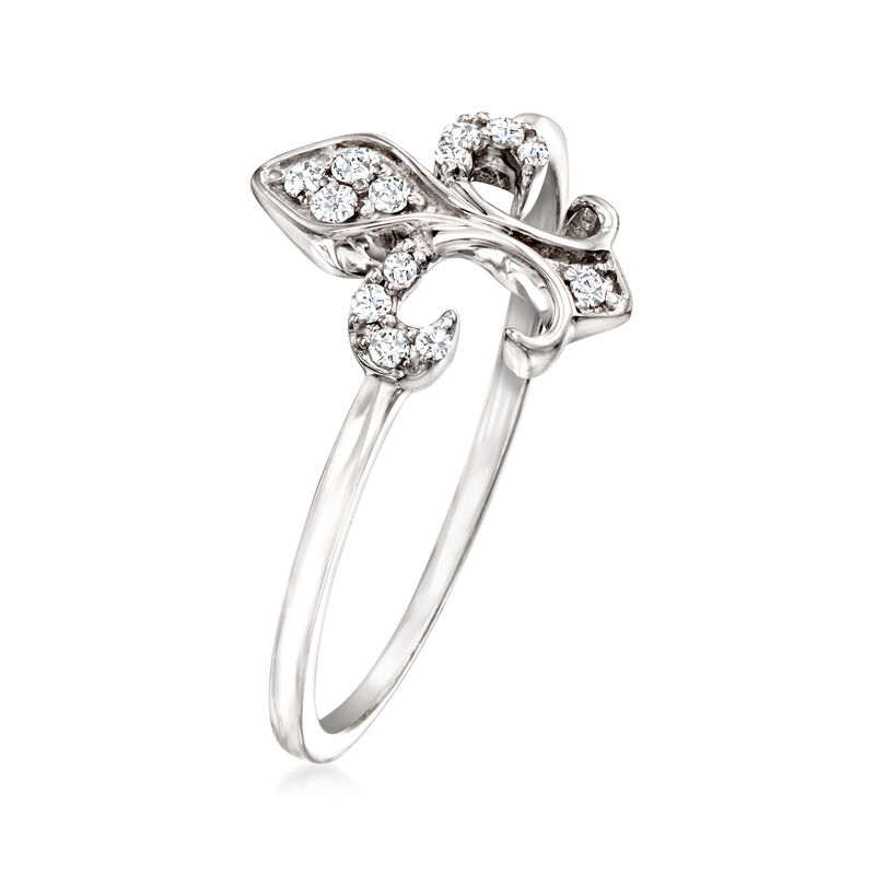 .10 ct. t.w. Diamond Fleur-De-Lis Ring in Sterling Silver image number 2
