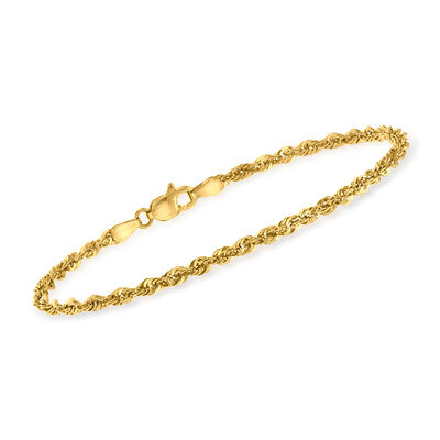 2.6mm 14kt Yellow Gold Rope-Chain Bracelet