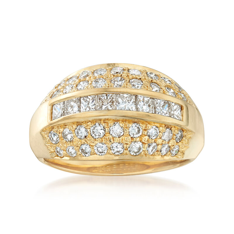 C. 1990 Vintage 1.60 ct. t.w. Diamond Ring in 18kt Yellow Gold. Size 8 image number 0