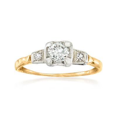 C. 1960 Vintage .36 ct. t.w. Diamond Ring in 14kt Yellow Gold