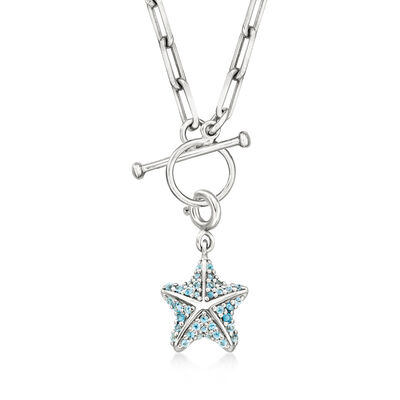 .30 ct. t.w. London Blue Topaz Starfish Charm in Sterling Silver