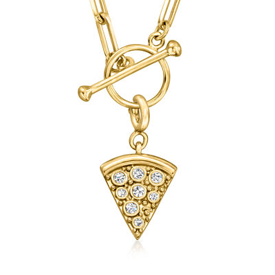 .15 ct. t.w. Diamond Pizza Slice Charm in 18kt Gold Over Sterling