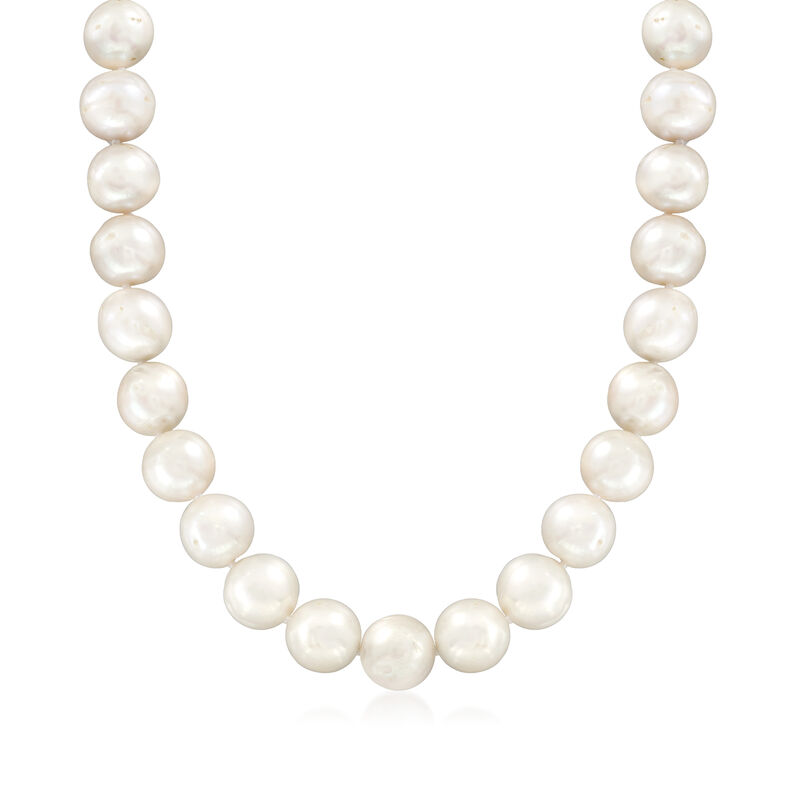 10-11mm Cultured Pearl Necklace with Sterling Silver. 18&quot; image number 1