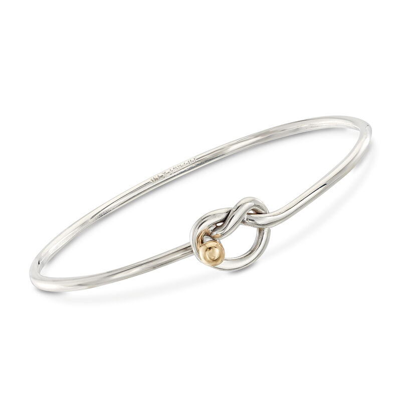 C. 1990 Vintage Tiffany Jewelry Love Knot Bangle Bracelet in Sterling Silver image number 0