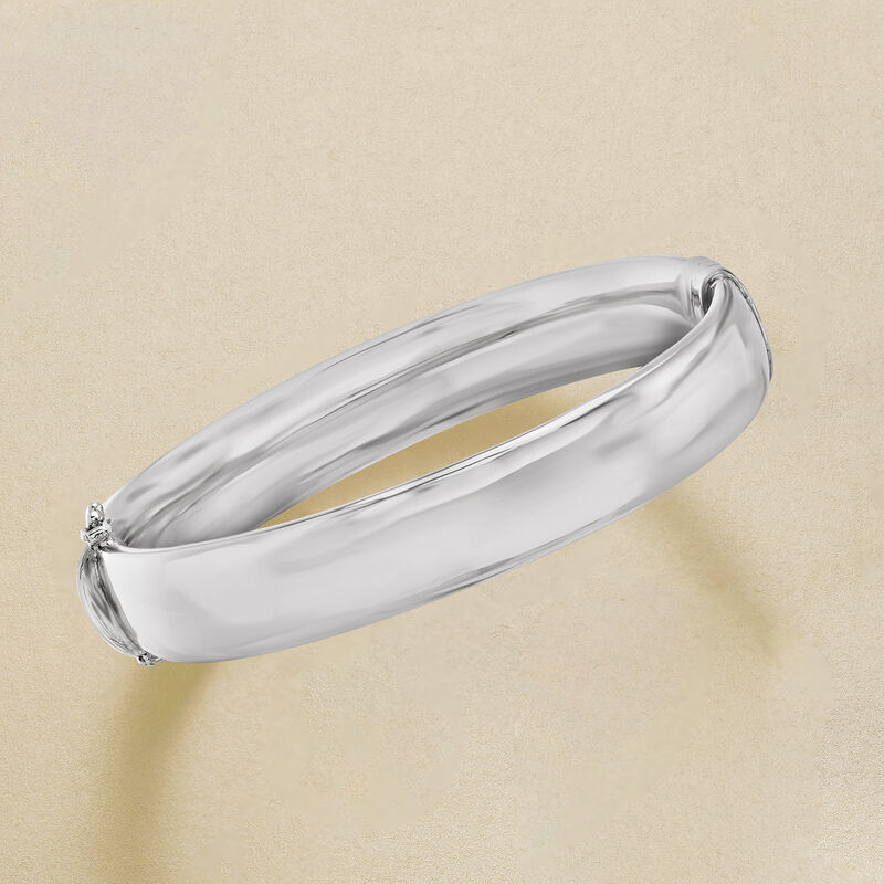 12mm Sterling Silver Bangle Bracelet image number 2