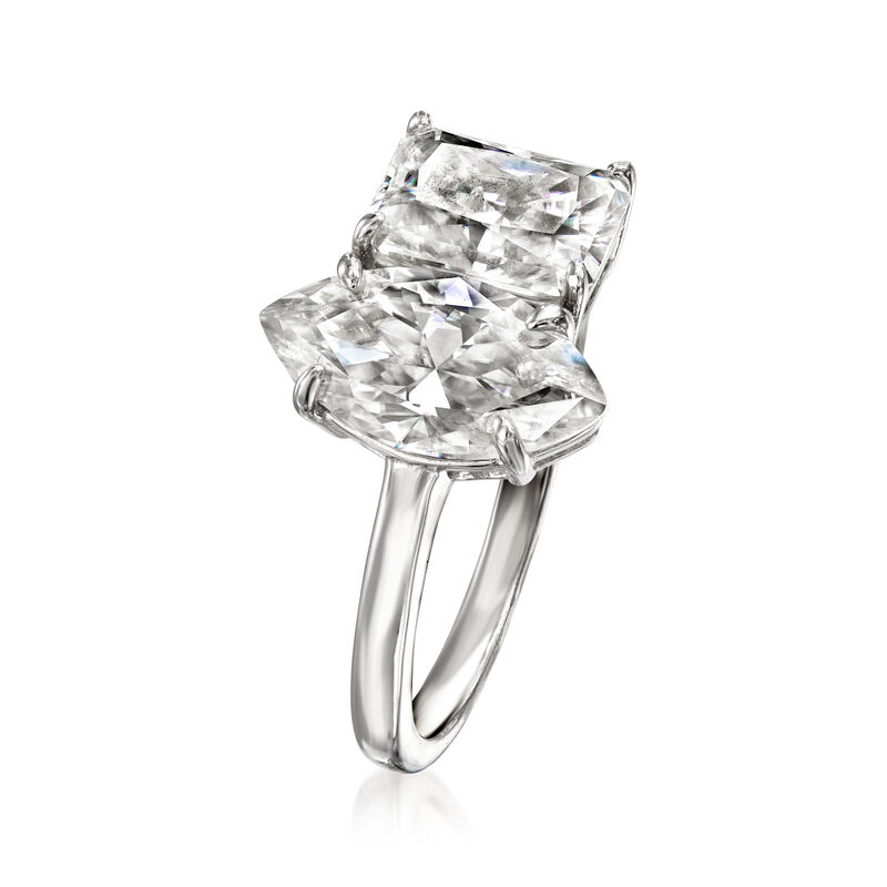 3.40 ct. t.w. Moissanite Toi et Moi Ring in Sterling Silver image number 2