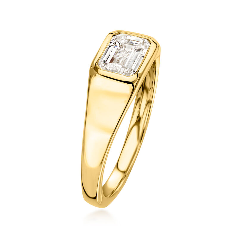1.00 Carat Emerald-Cut Lab-Grown Diamond Ring in 18kt Gold Over Sterling image number 2