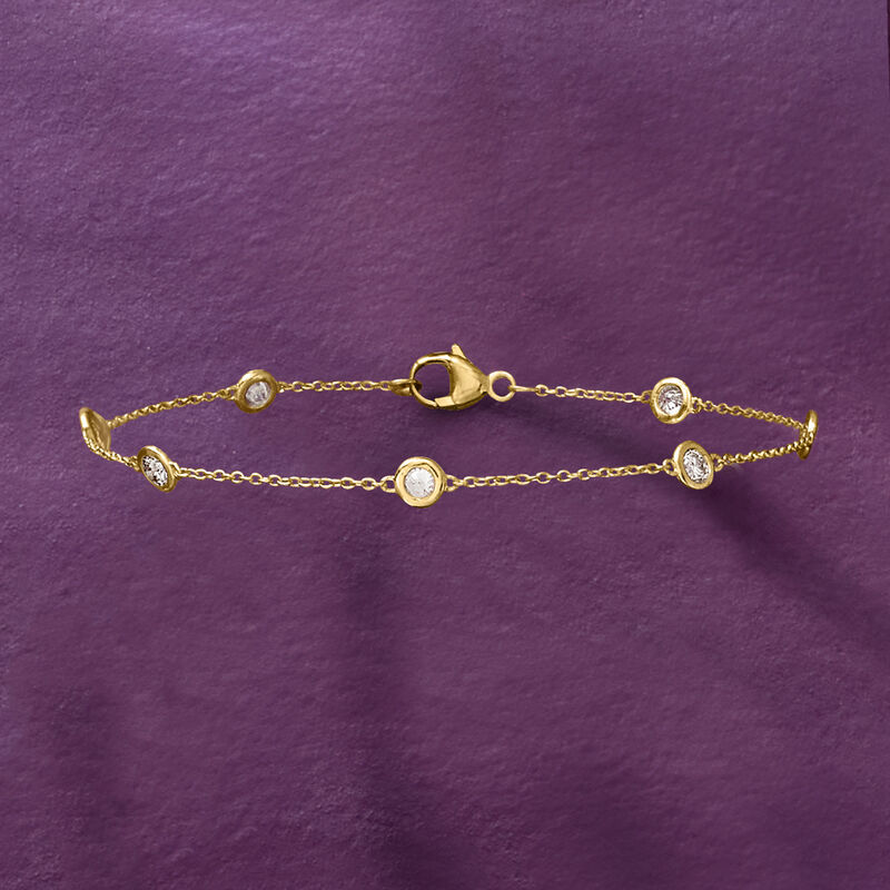 .50 ct. t.w. Diamond Station Bracelet in 14kt Yellow Gold image number 3