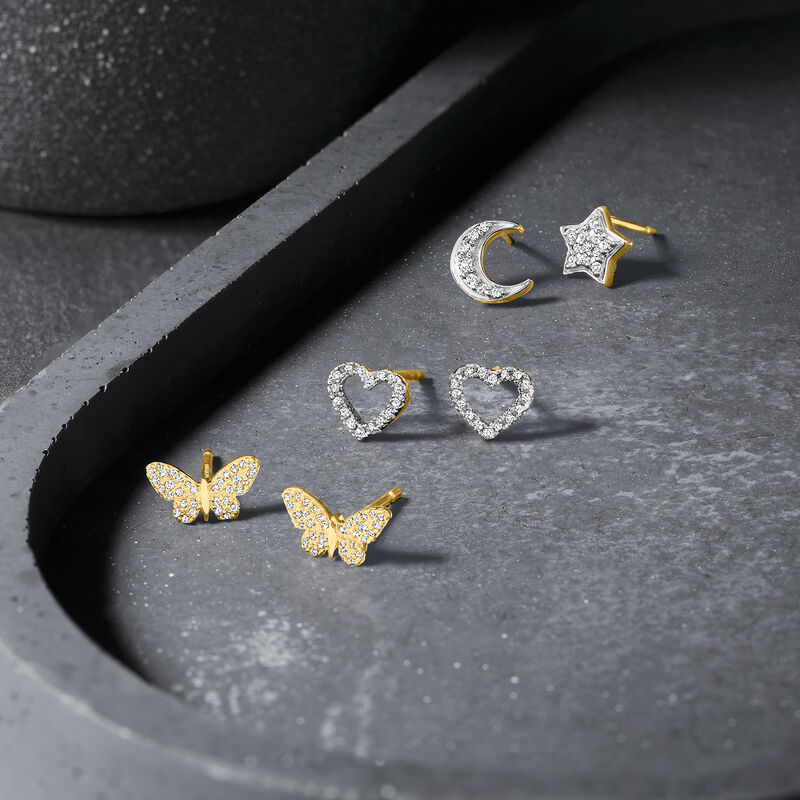 .25 ct. t.w. Bezel-Set Diamond Hoop Drop Earrings in 14kt Yellow Gold image number 2