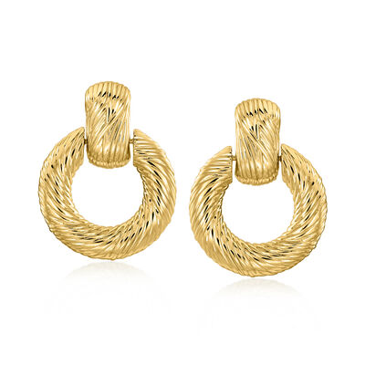 14kt Yellow Gold-Plated Doorknocker Earrings