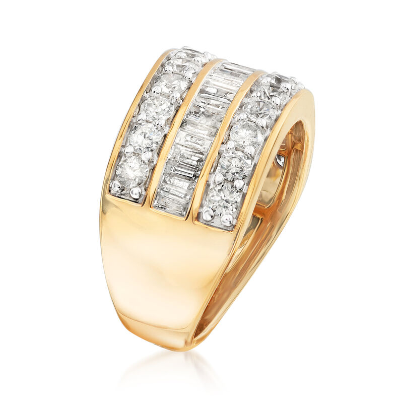 2.00 ct. t.w. Round and Baguette Diamond Ring in 18kt Gold Over Sterling image number 2