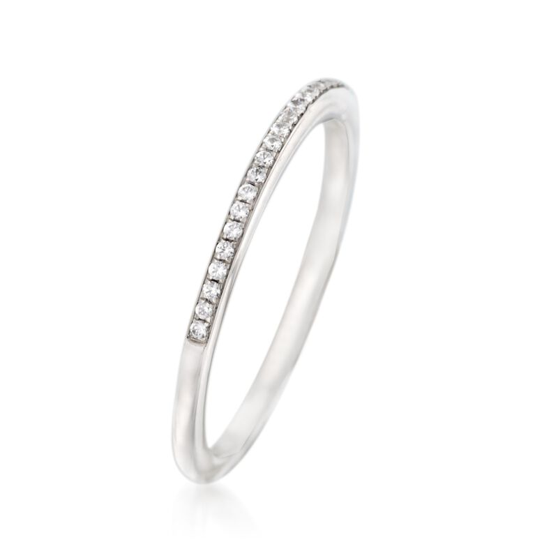 Simon G. .10 ct. t.w. Diamond Wedding Ring in 18kt White Gold image number 2