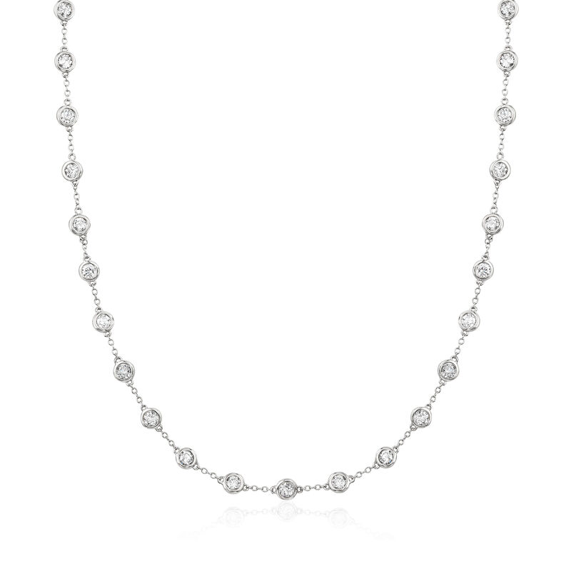 5.00 ct. t.w. Bezel-Set Diamond Station Necklace in 14kt White Gold image number 0