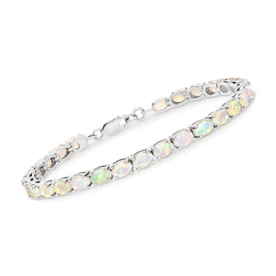 Ethiopian Opal Tennis Bracelet in Sterling Silver