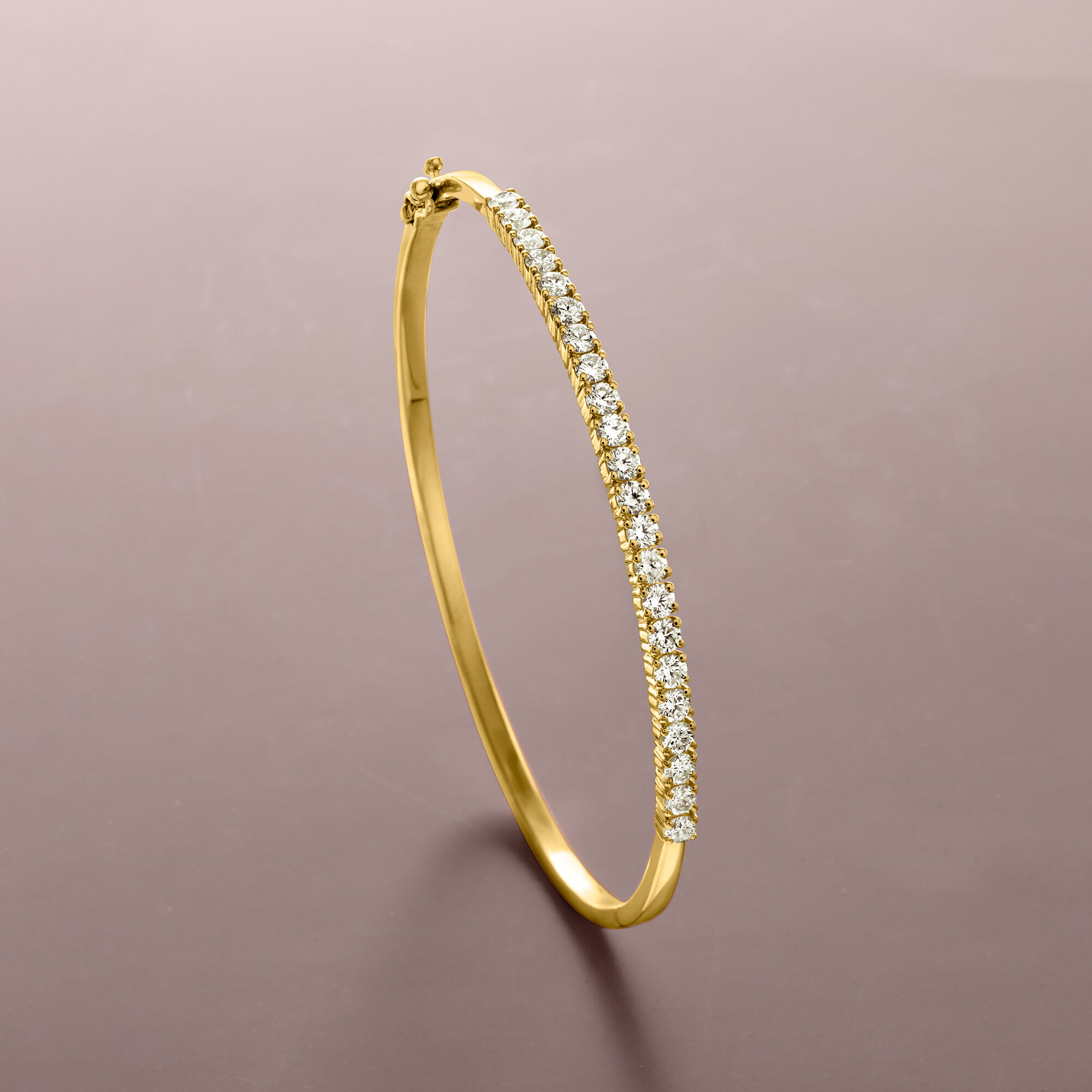 2.00 ct. t.w. Lab-Grown Diamond Bangle Bracelet in 18kt Gold Over