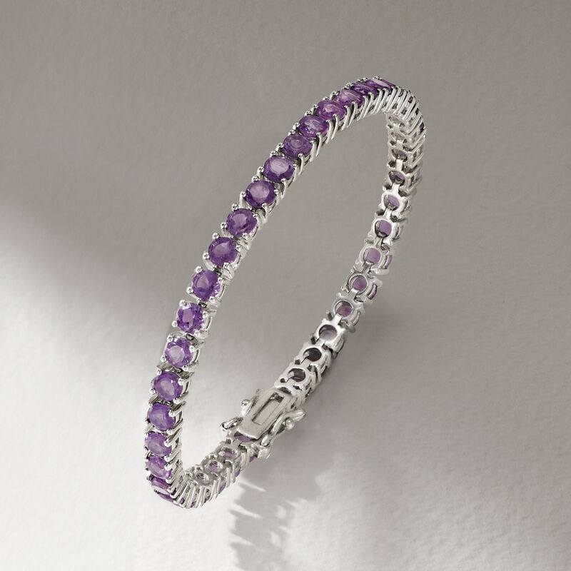7.00 ct. t.w. Amethyst Tennis Bracelet in Sterling Silver image number 3