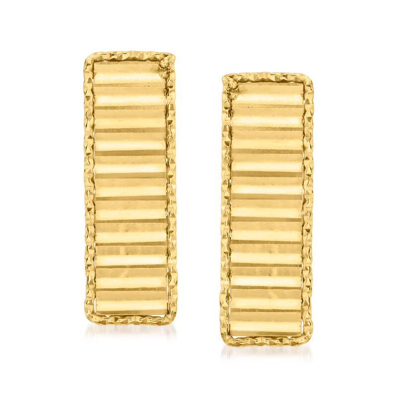Italian 14kt Yellow Gold Geometric Vertical Bar Earrings image number 0