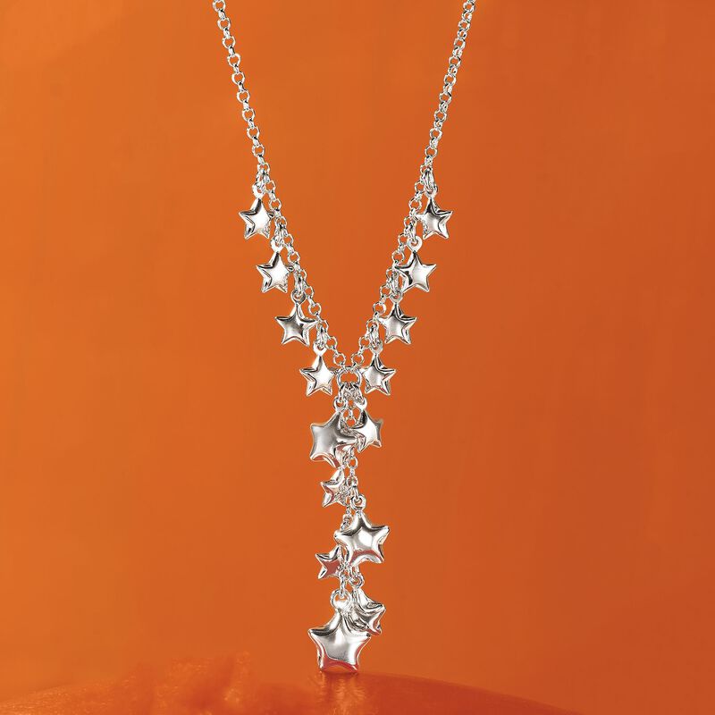 Italian Sterling Silver Star Charm Y-Necklace image number 5