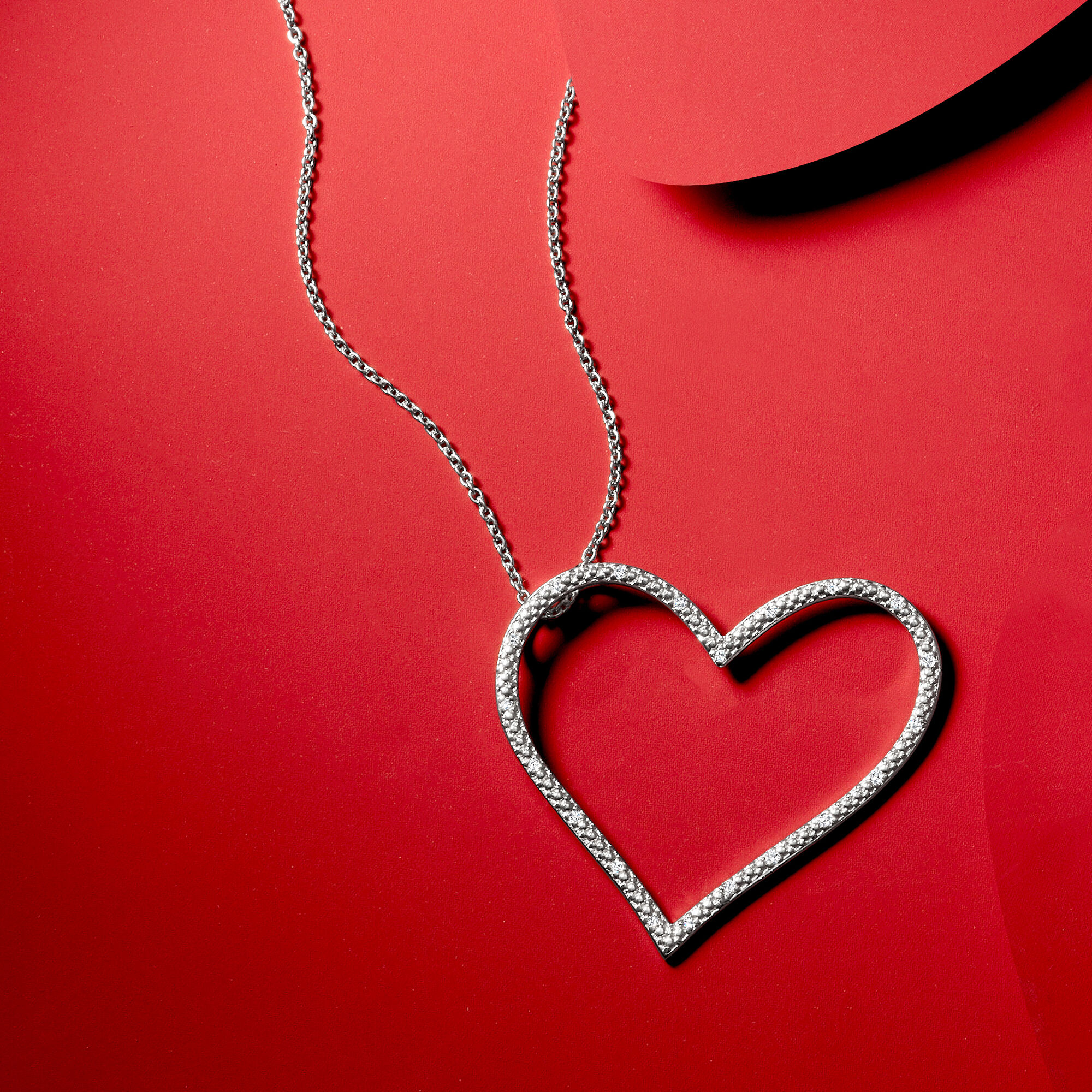 10 ct. t.w. Diamond Heart Pendant Necklace in Sterling Silver