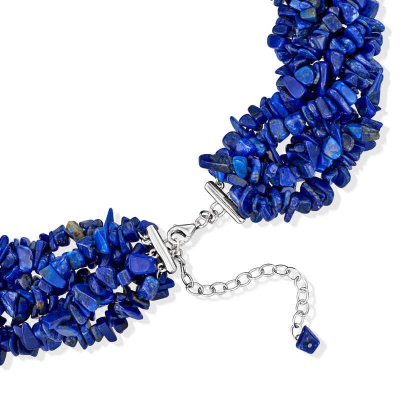 Lapis Torsade Necklace in Sterling Silver image number 2