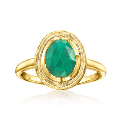 2.30 Carat Emerald Ring in 18kt Gold Over Sterling