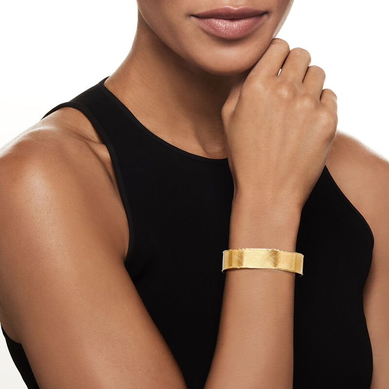 Italian 18kt Gold Over Sterling Cuff Bracelet image number 1