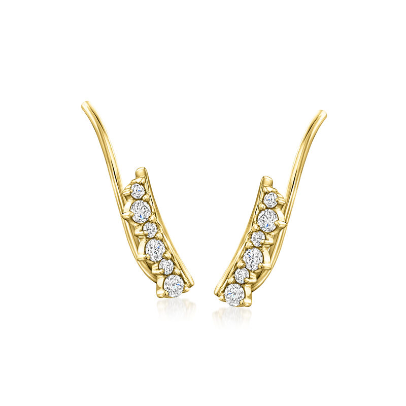 .20 ct. t.w. Lab-Grown Diamond Ear Climbers in 18kt Gold Vermeil  image number 0