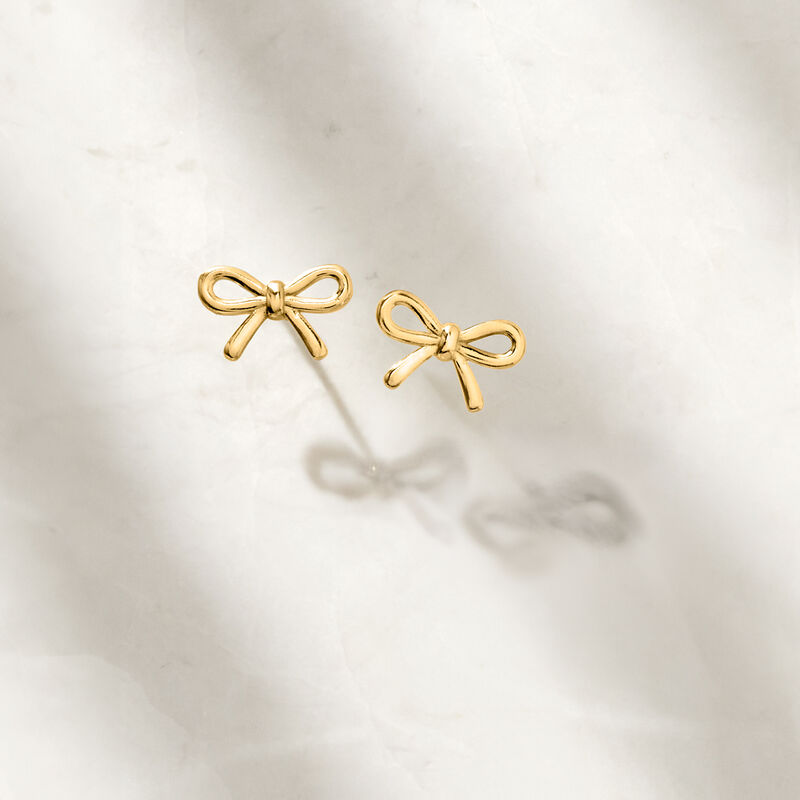 10kt Yellow Gold Ribbon Earrings  image number 3