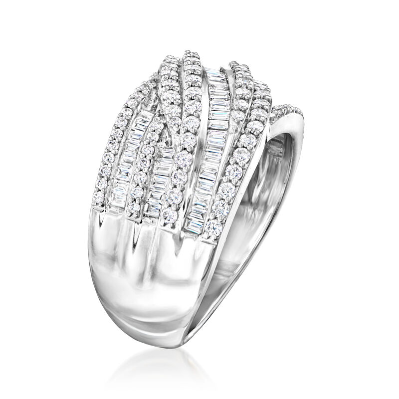 1.00 ct. t.w. Lab-Grown Diamond Crisscross Ring in Sterling Silver image number 2