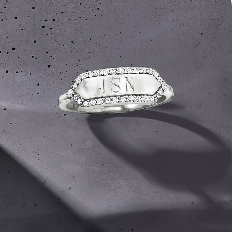 .20 ct. t.w. Diamond Personalized Ring in Sterling Silver image number 3