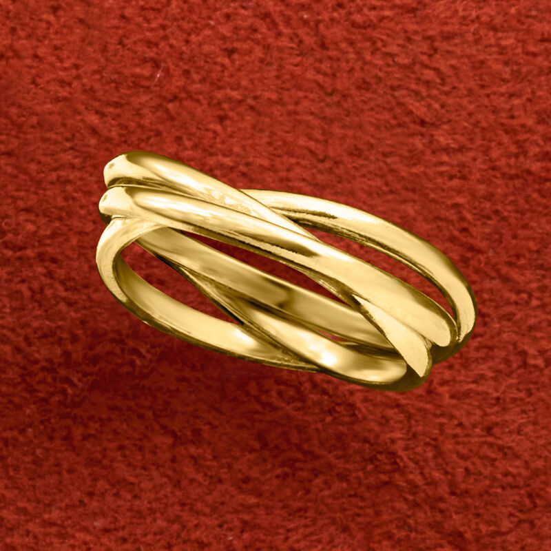 Italian 18kt Gold Over Sterling Rolling Ring. Size 8