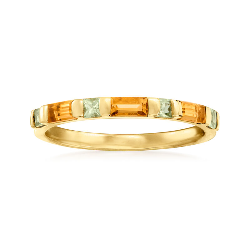 .30 ct. t.w. Citrine and .20 ct. t.w. Peridot Ring in 14kt Yellow Gold image number 0
