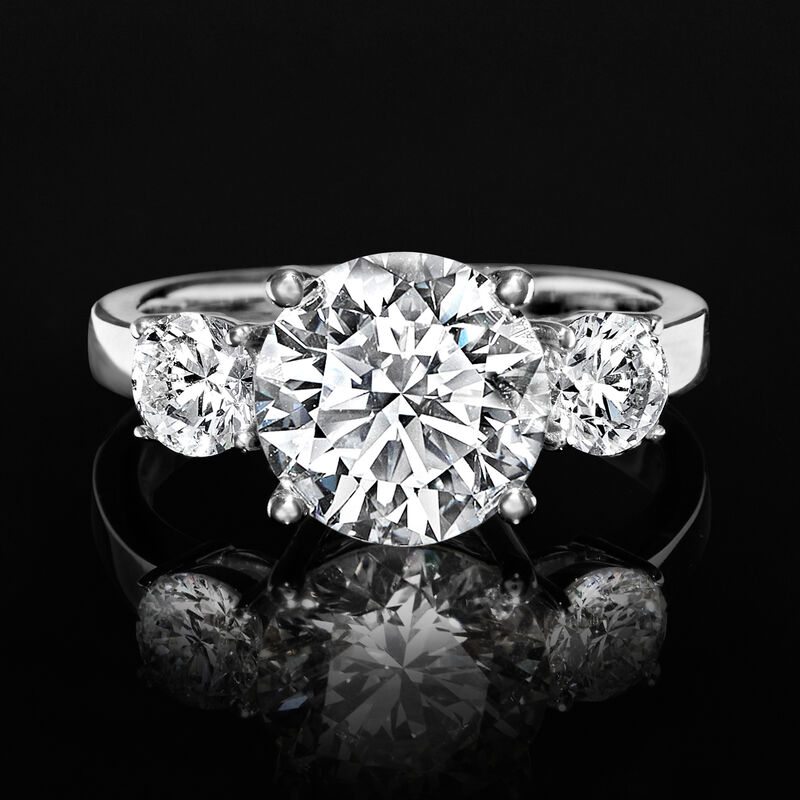3.75 ct. t.w. Lab-Grown Diamond Three-Stone Ring in 14kt White Gold image number 3