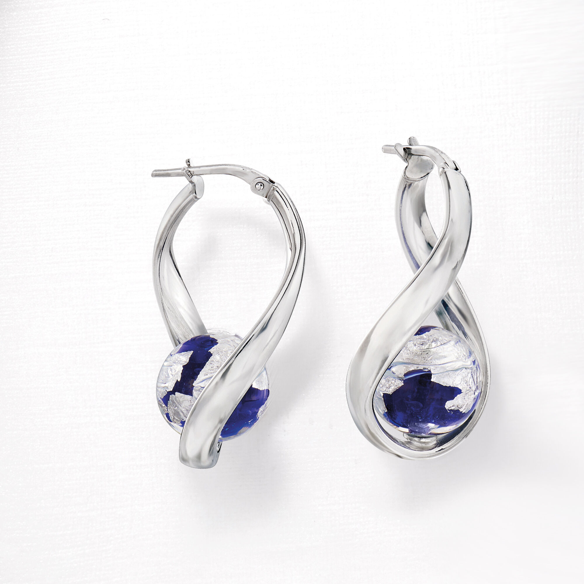 イヤリング Wilhelmina Garcia Stardust Hoop Earrings SS22018-Blue Tri Colored Hoop Earrings — Shimmer by Cindy®